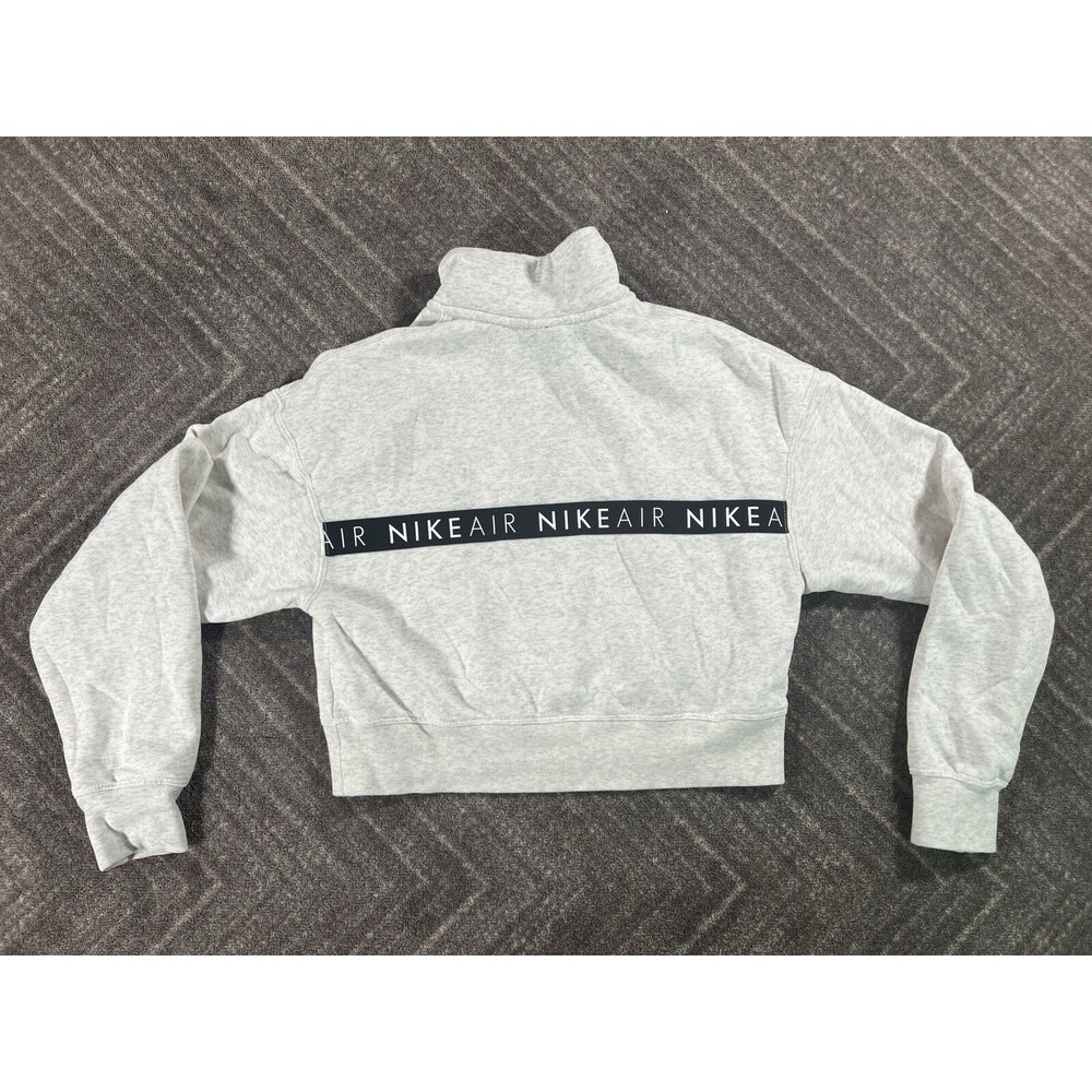 Nike Air Women’s 1/2 Zip Long Sleeve Gray Crop Top CV8578-051 Size Small - Picture 12 of 12